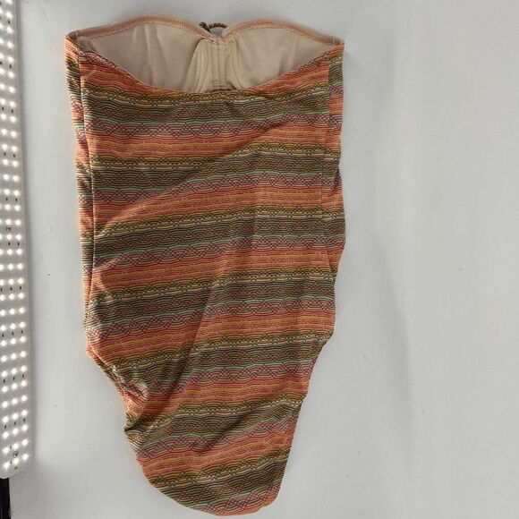 Shoshanna womens rainbow chevron preowned strapless one piece bathing suit Large - Picture 2 of 9